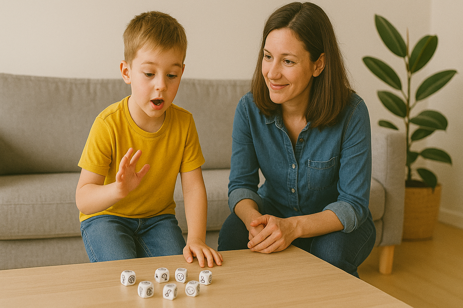 Развитие воображения с помощью кубиков историй